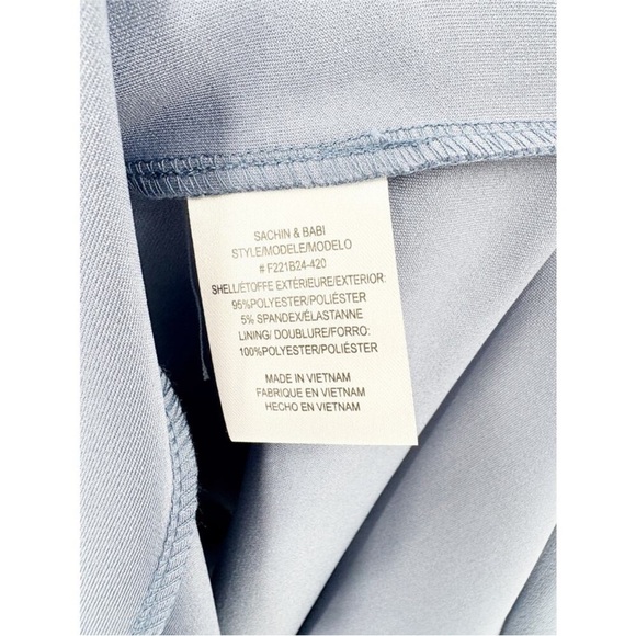 NWT SACHIN + BABI Paulina Gown in  Slate Blue Draped Crepe Pastel Baby Dusty 8 - Picture 8 of 12